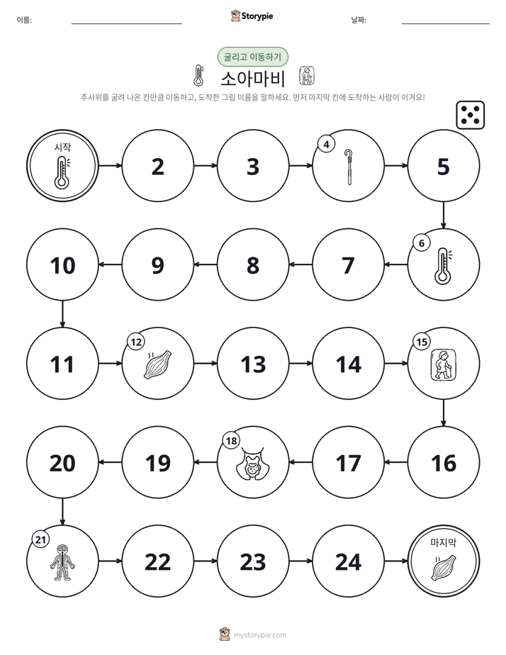 주사위 굴리고 이동하기 게임