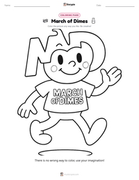 March of Dimes printable worksheet preview