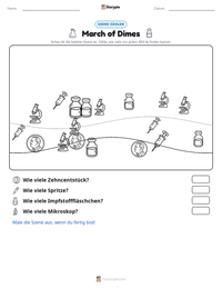March of Dimes druckbare Arbeitsblatt Vorschau