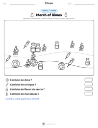Aperçu de la feuille de travail imprimable March of Dimes
