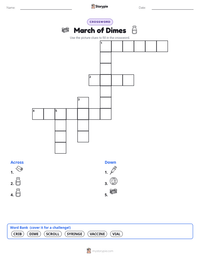 March of Dimes printable worksheet preview