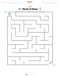 March of Dimes printable worksheet preview