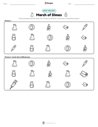 March of Dimes printable worksheet preview