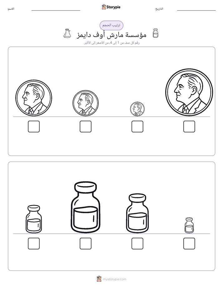ترتيب الحجم