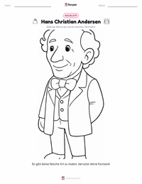 Hans Christian Andersen Malvorlage für Kinder