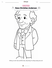 Trang tô màu Hans Christian Andersen cho trẻ em