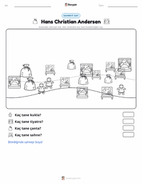 Hans Christian Andersen yazdırılabilir çalışma sayfası önizlemesi