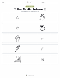 Hans Christian Andersen afdrukbare werkblad voorbeeld