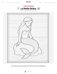 Aperçu de la feuille de travail imprimable La Petite Sirène