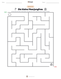 Die kleine Meerjungfrau druckbare Arbeitsblatt Vorschau