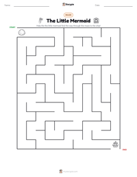 The Little Mermaid printable worksheet preview