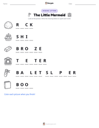 The Little Mermaid printable worksheet preview
