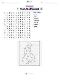 The Little Mermaid printable worksheet preview