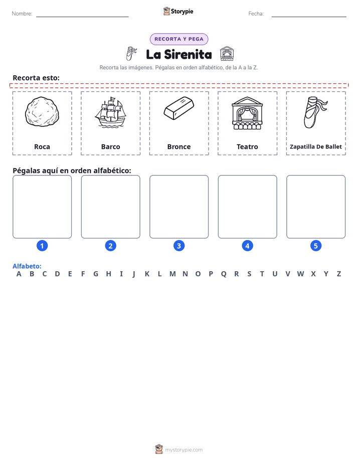 Cortar y Pegar el Alfabeto