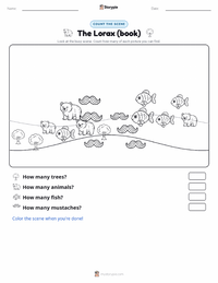 The Lorax (book) printable worksheet preview