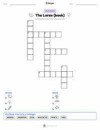 The Lorax (book) printable worksheet preview