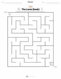The Lorax (book) printable worksheet preview