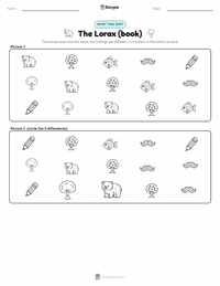 The Lorax (book) printable worksheet preview