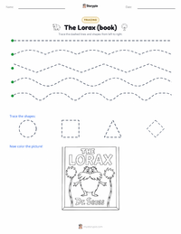 The Lorax (book) printable worksheet preview