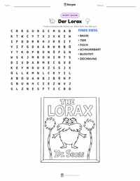 Der Lorax druckbare Arbeitsblatt Vorschau