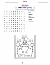 The Lorax (book) printable worksheet preview