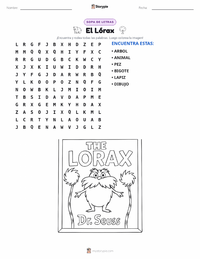 Vista previa de la hoja de trabajo imprimible de El Lorax