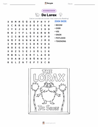 De Lorax afdrukbare werkblad voorbeeld