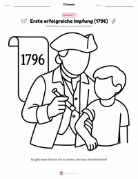 Erste erfolgreiche Impfung (1796) Malvorlage für Kinder