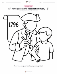 First Successful Vaccination (1796) coloring page for kids