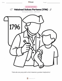 Halaman mewarnai Vaksinasi Sukses Pertama (1796) untuk anak-anak