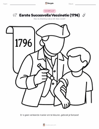 Eerste Succesvolle Vaccinatie (1796) kleurplaat voor kinderen