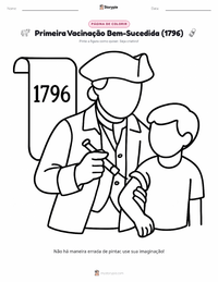Página de colorir Primeira Vacinação Bem-Sucedida (1796) para crianças