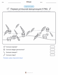Первая успешная вакцинация (1796) предварительный просмотр распечатываемого рабочего листа