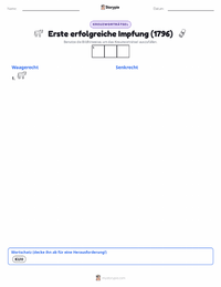 Erste erfolgreiche Impfung (1796) druckbare Arbeitsblatt Vorschau