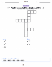 First Successful Vaccination (1796) printable worksheet preview