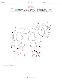 初の成功したワクチン接種 (1796年) の印刷可能ワークシートプレビュー