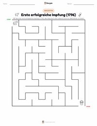 Erste erfolgreiche Impfung (1796) druckbare Arbeitsblatt Vorschau
