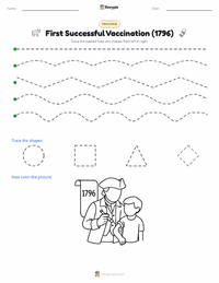 First Successful Vaccination (1796) printable worksheet preview