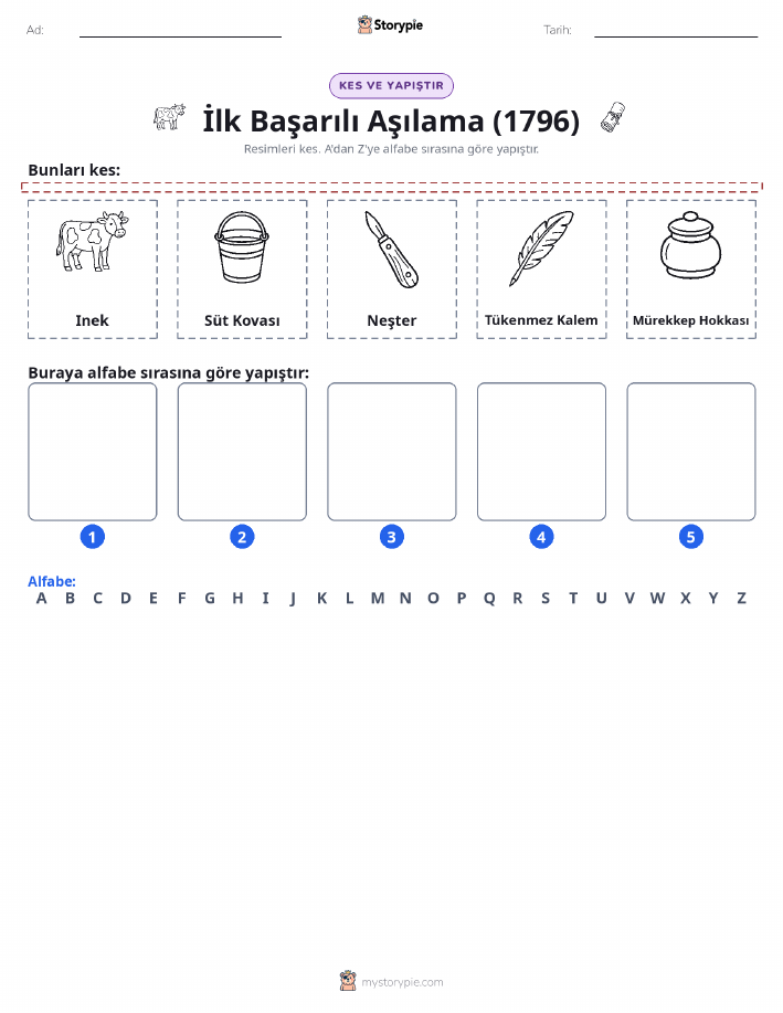 Kes & Yapıştır Alfabe