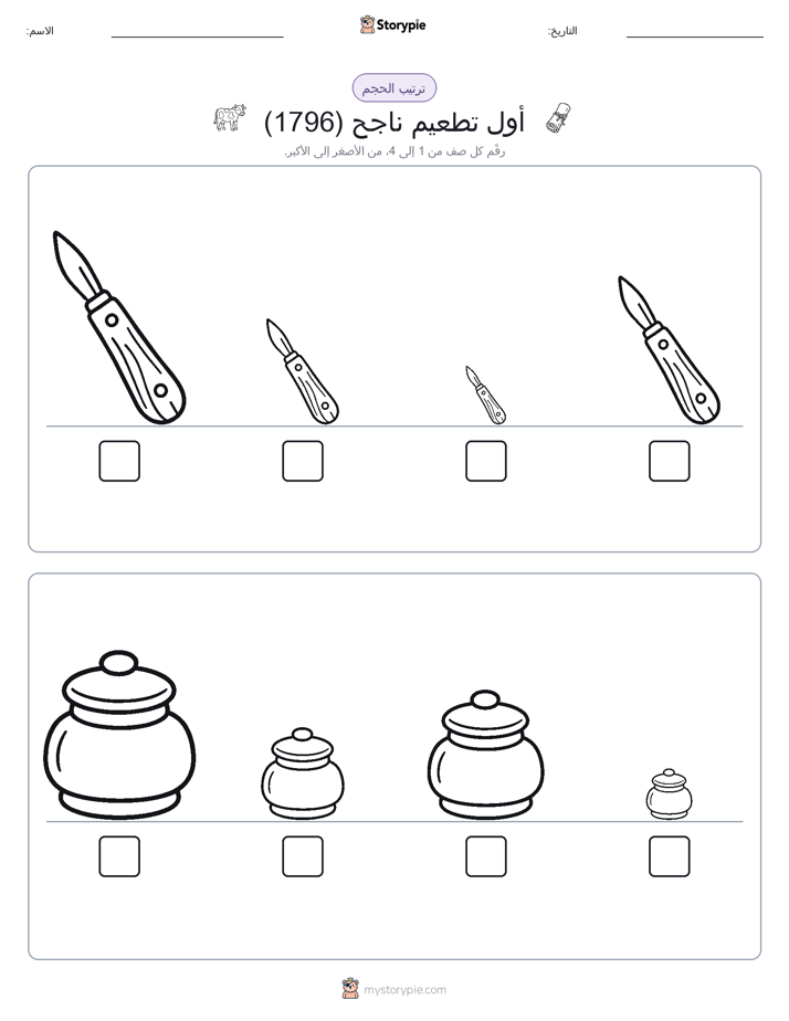 ترتيب الحجم