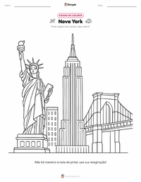 Prévia da folha de atividades imprimível Cidade de Nova York