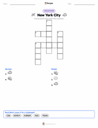 New York City printable worksheet preview