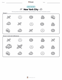 New York City printable worksheet preview