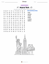 Vista previa de la hoja de trabajo imprimible de Ciudad de Nueva York