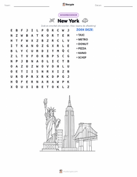 New York City afdrukbare werkblad voorbeeld