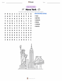 Prévia da folha de atividades imprimível Cidade de Nova York