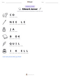 Edward Jenner printable worksheet preview