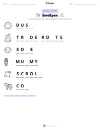 Smallpox printable worksheet preview