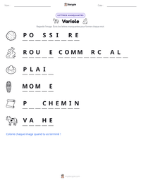 Aperçu de la feuille de travail imprimable Variole