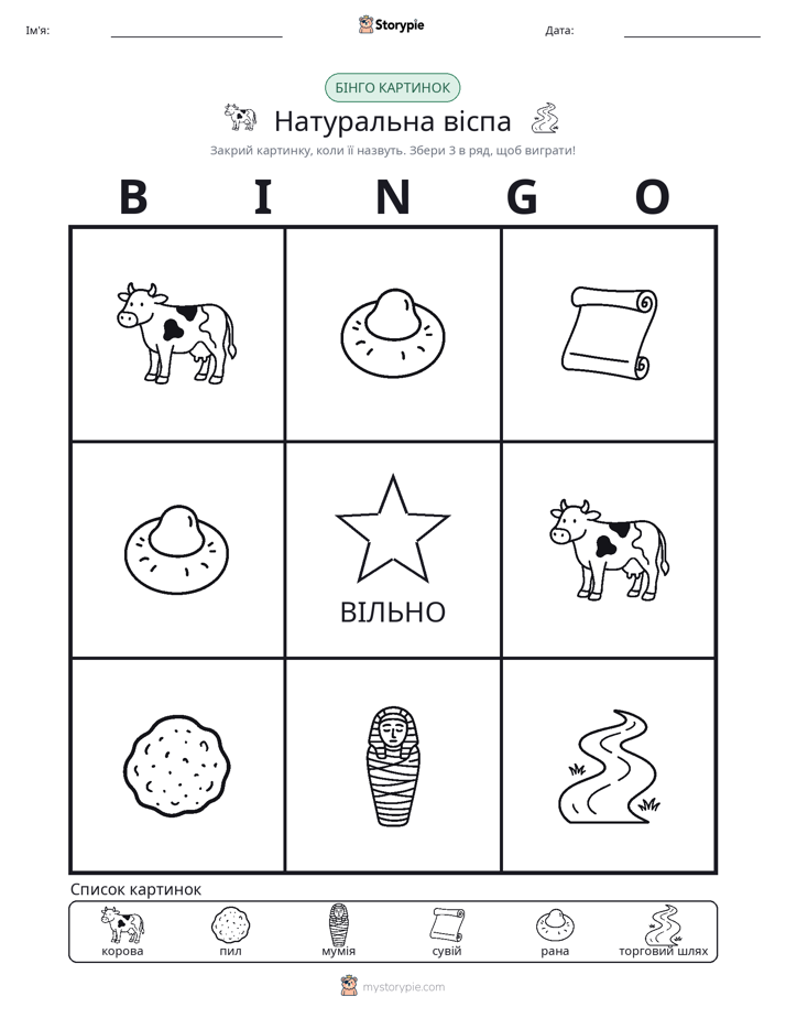 Бінго з Малюнками